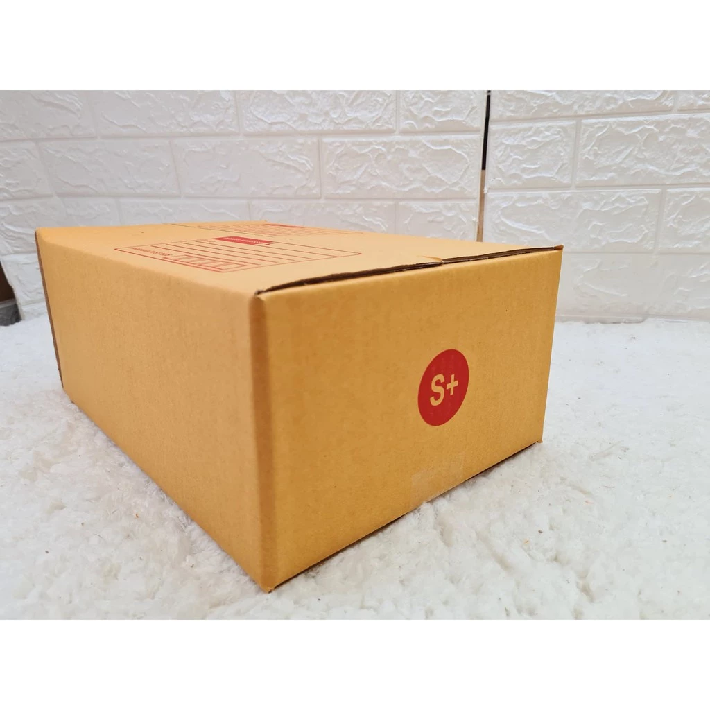 กล่องไปรษณีย์ เบอร์ S+ ขนาด24x37x14   ซม. กล่องพัสดุฝาชน แพ็ค 10 ใบ หนา 3 ชั้น มีจ่าหน้า